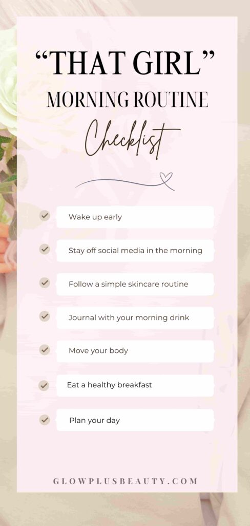 That Girl Morning Routine checklist